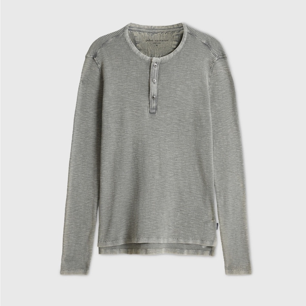 John Varvatos Waffle Henry Long Sleeve, Size L NWT